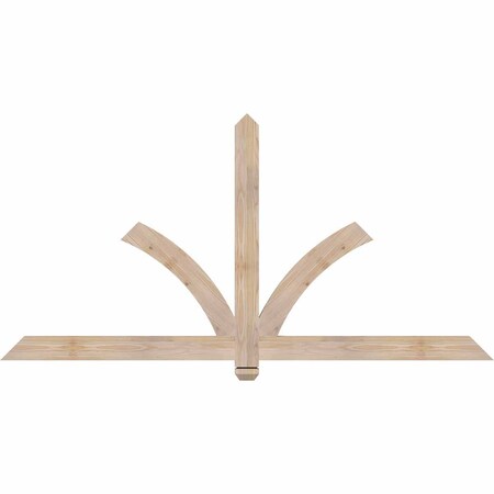 Ekena Millwork Redmond Smooth Timber Gable Bracket, Douglas Fir, 72"W x 36"H x 1 1/2"D x 3 1/2"F, 12/12 Pitch GBW072X36X0204RED00SDF